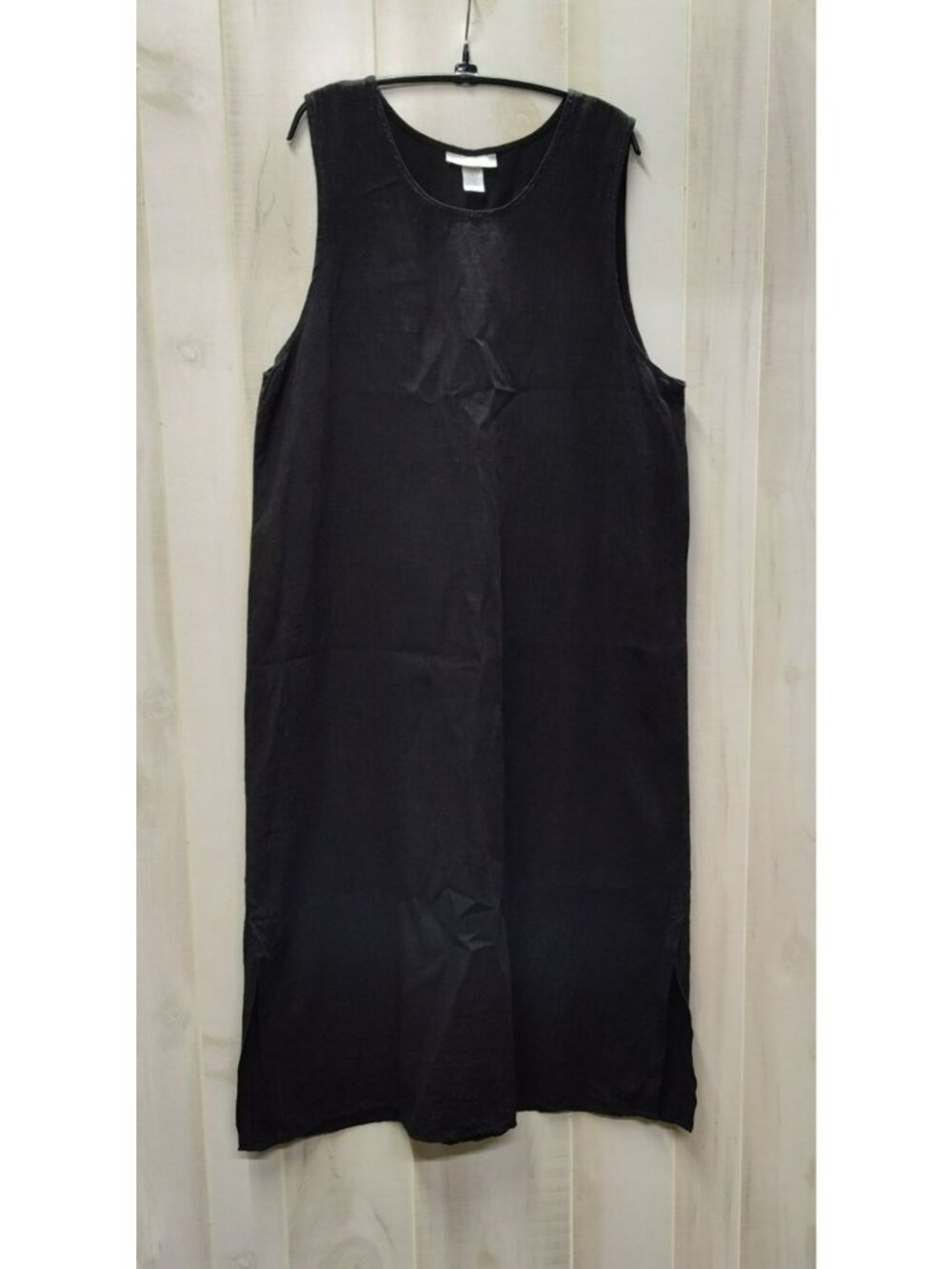 MOODS Black Linen Sleeveless Maxi dress, 2XL, Vintage, Boho Beachy Coastal